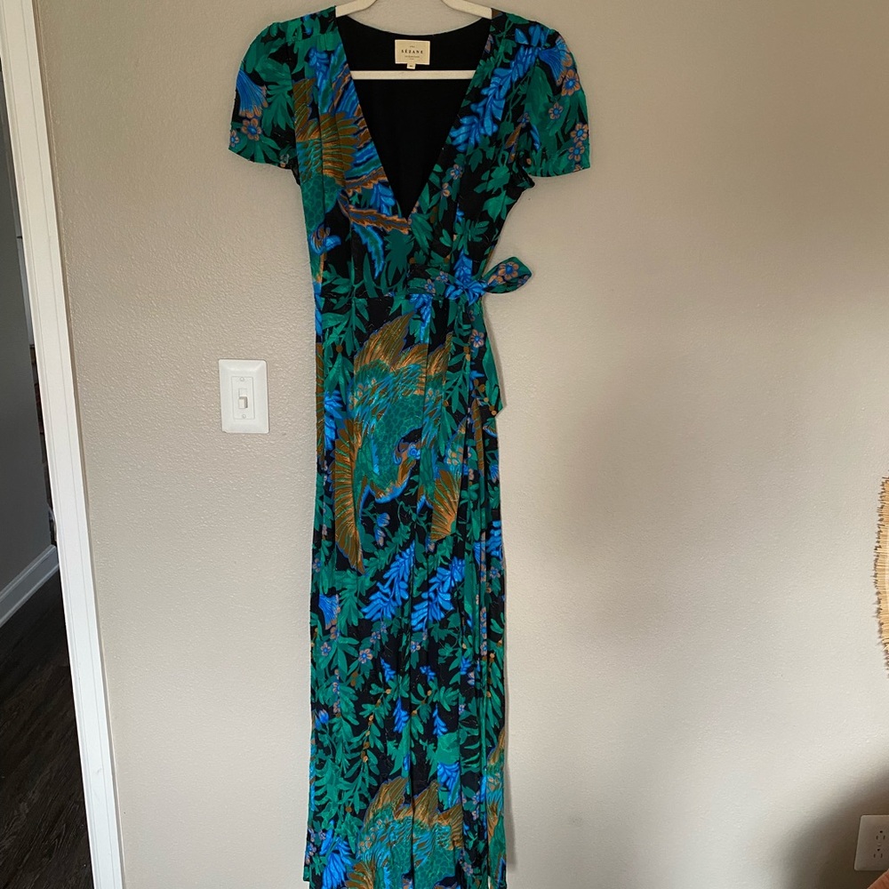 Sezane Armelle Floral Wrap Maxi Dress - Picture 5 of 6